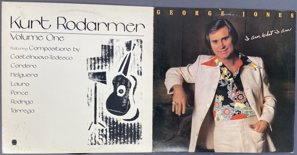 Rodarmer & Jones Vinyl LP Records Set of Two Kurt Rodarmer Volume One, Nevada Rhodes Dads Company,: Kurt Rodarmer Volume One, Nevada Rhodes Dads Company, CRS 1022. I Am What I Am by George Jones, Epic Records JE 36586, 1980. Both include paper sleeves, vinyl sold untested.