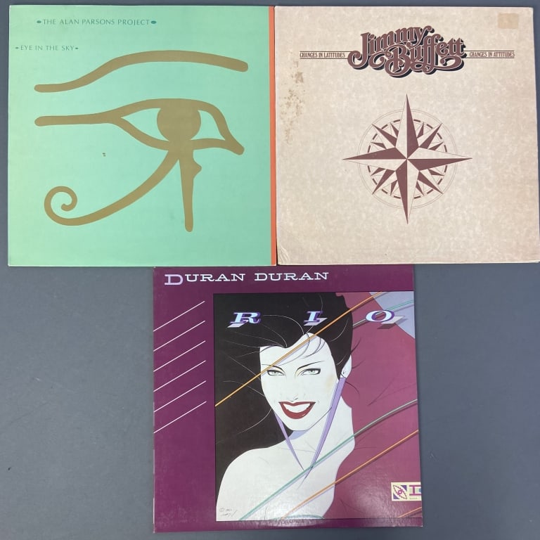 Vinyl Records Duran Duran Alan Parsons Buffett Three vinyl record LP (1 of 12)