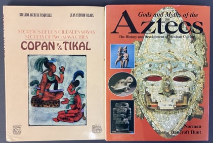 Maya & Aztec History & Art Books Set of Two Gods and Myths of the Aztecs by Norman Bancroft Hunt,