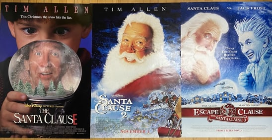 Santa Clause 1 2 and 3 One Sheet Movie Posters Posters for the first three Santa Clause movies