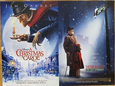 Christmas Movie Posters Carol & Miracle on 34th One sheet double sided movie posters for A Christmas