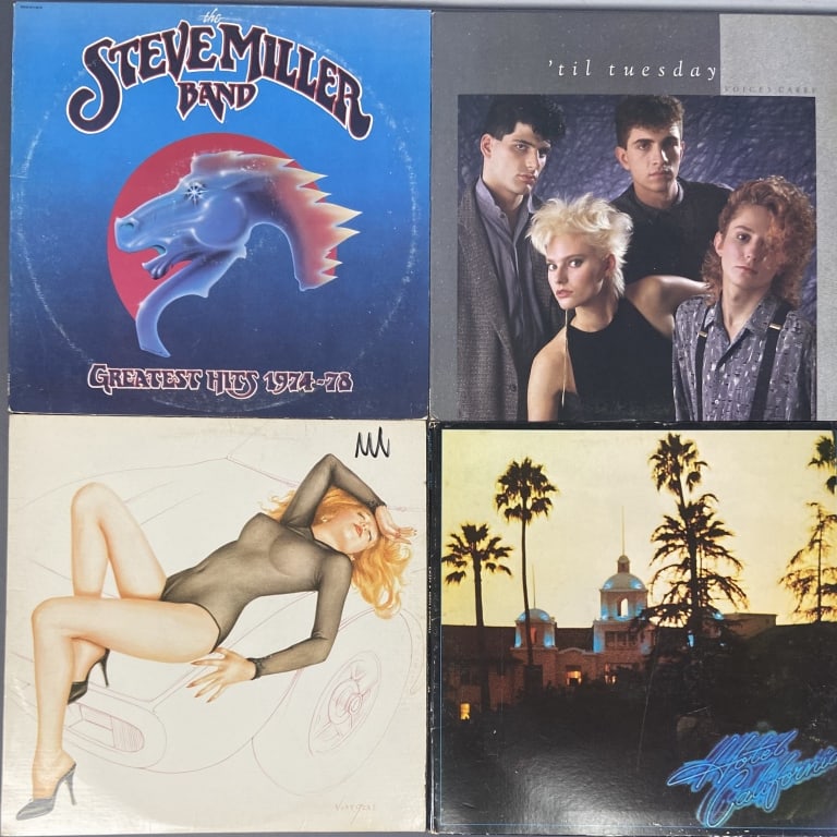 Vinyl LPs Eagles, Steve Miller, Til Tuesday, Cars Hotel California by The Cars, Asylum Records (1 of 14)