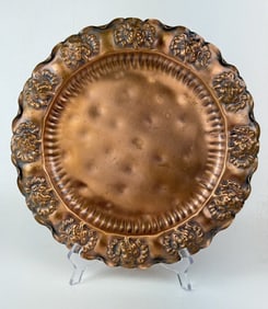 Vintage Gregorian Solid Copper Platter Made in USA. Some scuffs, scratches and tarnish. 13 inches