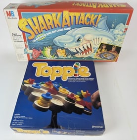 1990s Games Lot Shark Attack Topple See photos for contents and condition information. 19 x 16 x 12