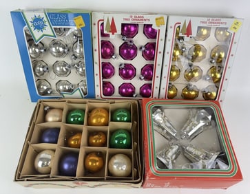 Vintage Christmas Ornaments Lot 3 Bells and glass bulbs. See photos for item and condition details.