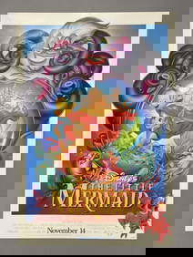 Disney The Little Mermaid One Sheet Movie Poster 1997 re- release poster. Double sided 27 x 40 (1 of 8)