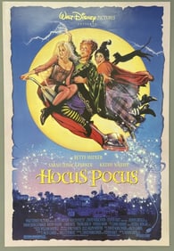 1993 Hocus Pocus One Sheet Movie Poster Measures 27 x 40 inches. Double sided from closed movie