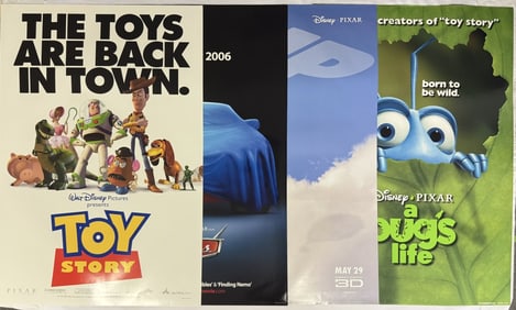 Disney Pixar Movie Poster Lot 27 x 40 inches double sided from closed movie theater collection.
