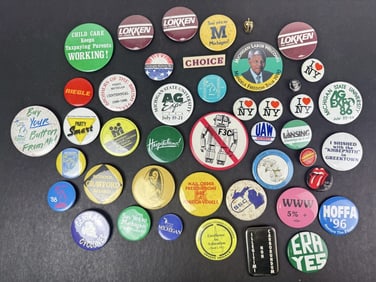 Vintage Mixed Button Lot Michigan Interest See photos for item and condition details. 6 x 5 x 3