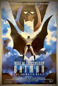 1993 Batman Mask of The Phantasm Movie Poster One Sheet Measures 27 x 40 inches. Double sided from