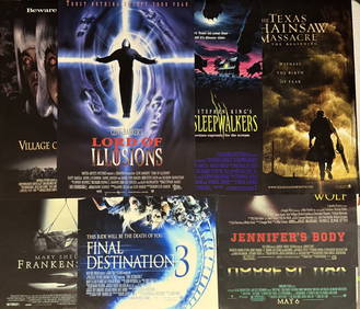 Horror Movie Poster Lot Original One Sheets Double sided 27 x 40 inches. From closed movie theater (1 of 6)