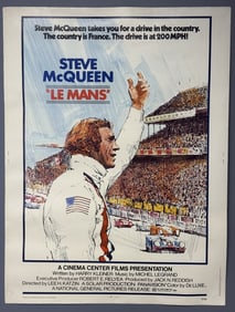 1971 Le Mans One Sheet Movie Poster 30 x 40 inches Original from closed movie theater collection.