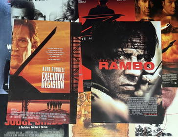 Action Movie One Sheet Movie Poster Lot Double sided 27 x 40 inches. From closed movie theater (1 of 4)