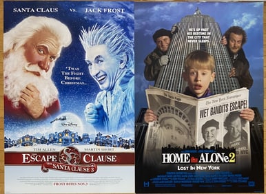 Movie Posters Santa Clause 3 & Home Alone 2 Two one sheet double sided posters for Christmas movies