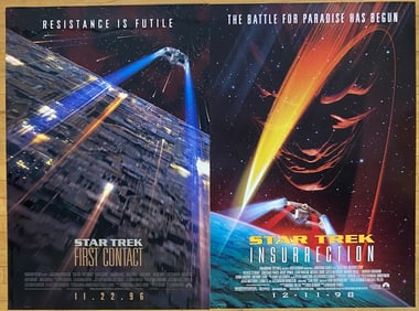 Star Trek First Contact & Insurrection Posters Two one sheet double sided movie posters for Star