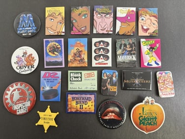 1990s Movie Promotional Button Lot of 22 New old stock From closed movie theater collection.