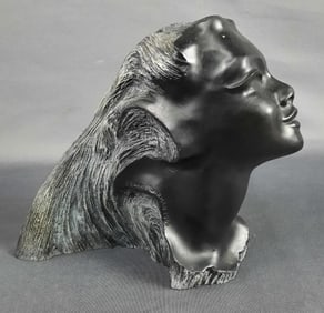 1965 Signed Frank Schirman Lorelei Exotic Black Coral Hawaiian Statue