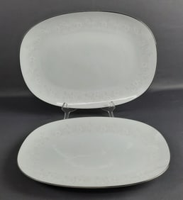 Noritake Patrice 6901 Serving Platters Platters measure 15 inches and 13 inches. Each piece has a
