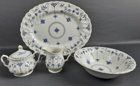 Myott Finlandia Porcelain Assorted Dishes Includes 12 inch platter, 8 inch serving bowl, creamer and