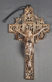 IHS Metal Ornate Hanging Religious Crucifix Measures 5x9 inches. Please see images for details