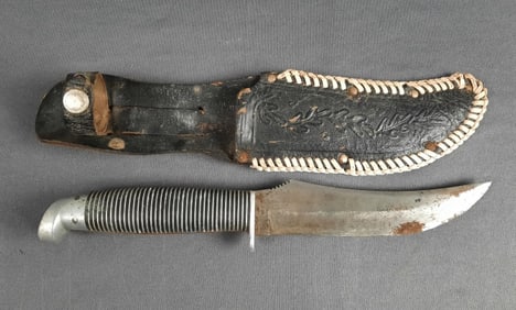 Western Black Beauty Fixed Blade F39 Knife with Sheath