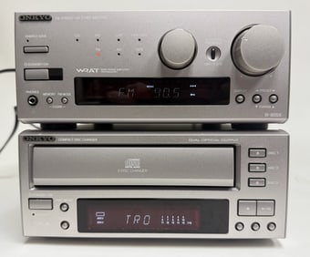 Onkyo Stereo Receiver and CD Player R-805X Receiver and C-707CHX. Both power on otherwise untested.