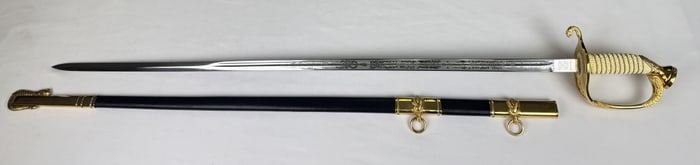 US Navy Officer’s Sword With Scabbard With travel case (broken zipper) 48 x 11 inches. 33 inch
