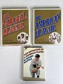 Vintage Baseball Book Lot Mickey Mantle Honig The illustrated history of the national and American
