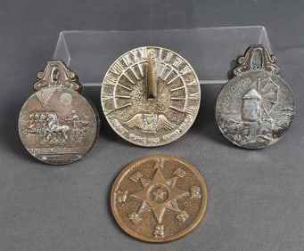 Vintage Medal Pendant Sundial & Bronze Paperclips Please see images for details regarding the