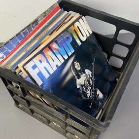 Mystery Lot of Vinyl Records Frampton, Dylan Over 15 vinyl record albums including LPs by Peter