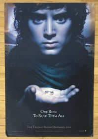 LOTR Fellowship of the Ring Movie Poster One sheet double sided poster for Fellowship of the Ring,
