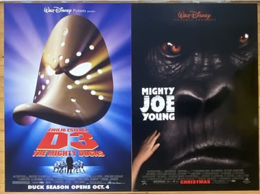 Disney Movie Posters Mighty Ducks & Joe Young One sheet double sided posters for Disney movies