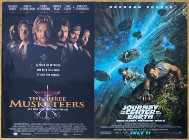 Book Based Movie Posters Musketeers & Center Two one sheet double sided movie posters for Three
