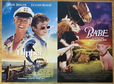 Animal Movie Posters Babe & Flipper One sheet double sided movie posters for Flipper starring a