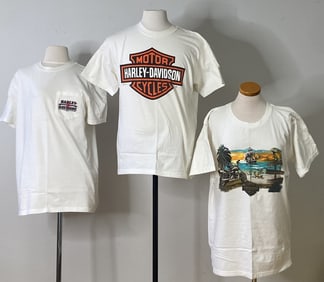 Three Large Harley Davidson T Shirts White size large Harley Davidson t shirts from shops in