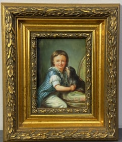 Portrait of a Young Boy & His Spaniel Oil Painting Copy of Portrait of A Young Boy, Possibly Henri