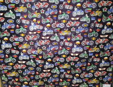 Handmade Motorcycle Bikers Multicolored Quilt