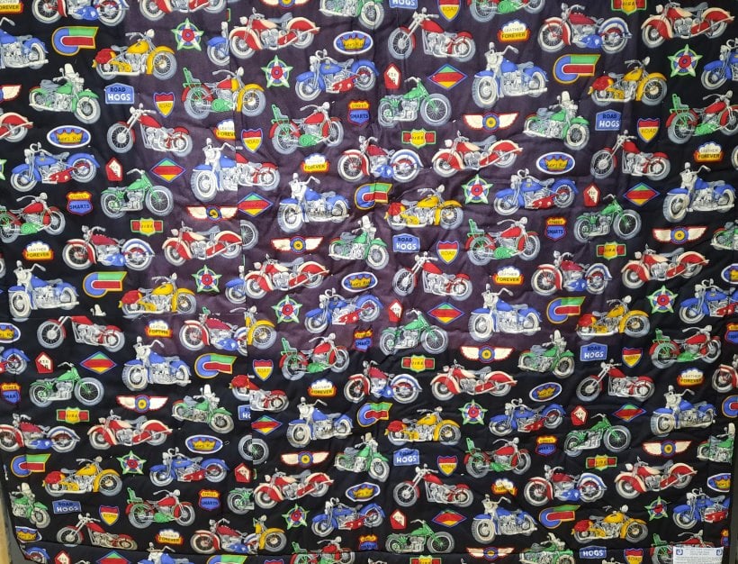 Handmade Motorcycle Bikers  Multicolored Quilt (1 of 7)