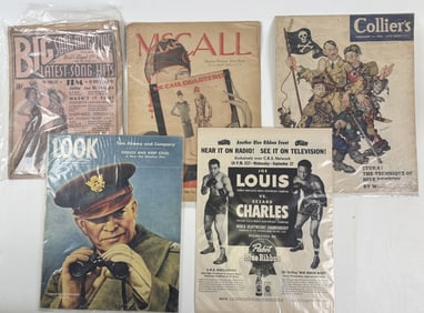 Vintage Paper WWII Joe Louis McCall Look Look magazine July 1944. Joe Lewis versus Ezzard Charles