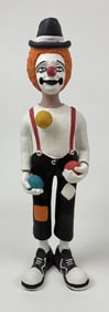 The Juggling Clown Austin Prod Inc 1986 Signed by Eduardo. Approximately 16 inches tall. Paint chip