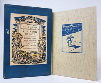 Robinson Crusoe by Daniel Defoe 1930 Edition With slipcase. Some wear on slipcase. Book in good