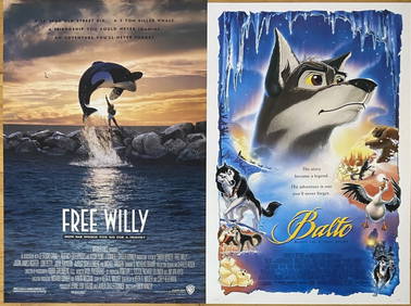 Family Movie Posters Balto & Free Willy Two one sheet double sided movie posters, 40 X 27 inches in (1 of 2)