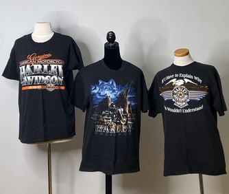 3 Harley Davidson T Shirts TN, DC, HI Three 100% cotton size large Harley Davidson t shirts from the