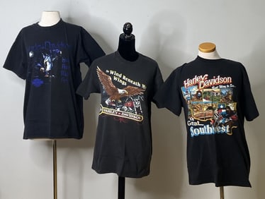 3 Vintage Harley Davidson T Shirts MI, NM, VA Three vintage Harley Davidson T Shirts from the