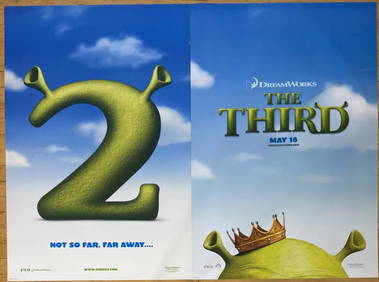 Shrek 2 & 3 One Sheet Movie Posters One sheet double sided movie posters for Shrek 2 and Shrek the (1 of 4)