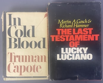 Vintage True Crime Books Cold Blood, Luciano In Cold Blood by Truman Capote, published by Random