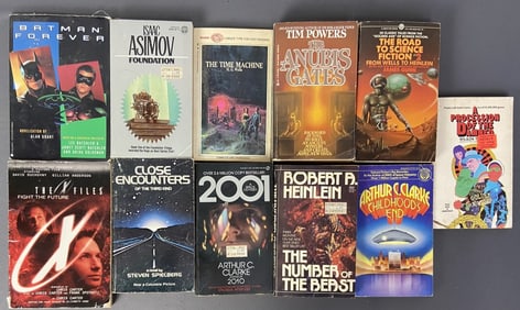 Vintage Paperback Science Fiction Novels Eleven vintage science fiction paperbacks including Batman