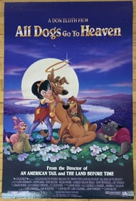 All Dogs Go to Heaven Movie Poster One sheet double sided movie poster for Don Bluth's All Dogs Go