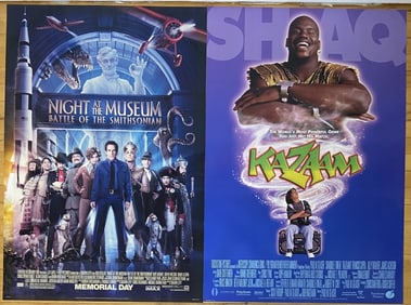 Family Fantasy Movie Posters Museum & Kazam Two one sheet double sided movie posters for Night at
