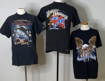 Vintage Motorcycle T Shirts Size Large Three large t shirts from the 80's and 90's. They include a